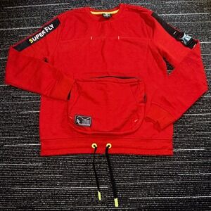 Switch Remarkable Sweatshirt Men L Red New Utility Super Fly Buckle Pouch